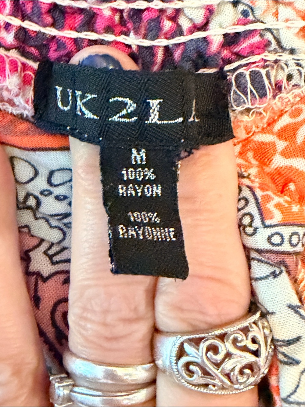 UK2LA Scarf Print Wrap Style Palazzo Pants | Boho Resort Wide Leg Rayon Pants - Picture 3 of 6